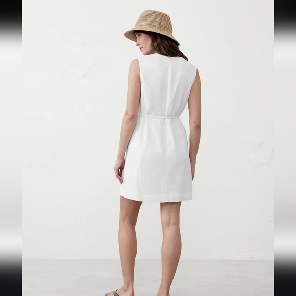NWT Banana Republic Linen-Blend Button-Front Mini Dress - Size M - Picture 8 of 10